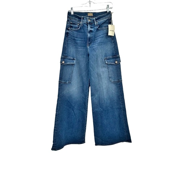 Mother The Undercover Cargo Sneak Jeans Opposites Attract Blue Size 28 NWT - Picture 5 of 12